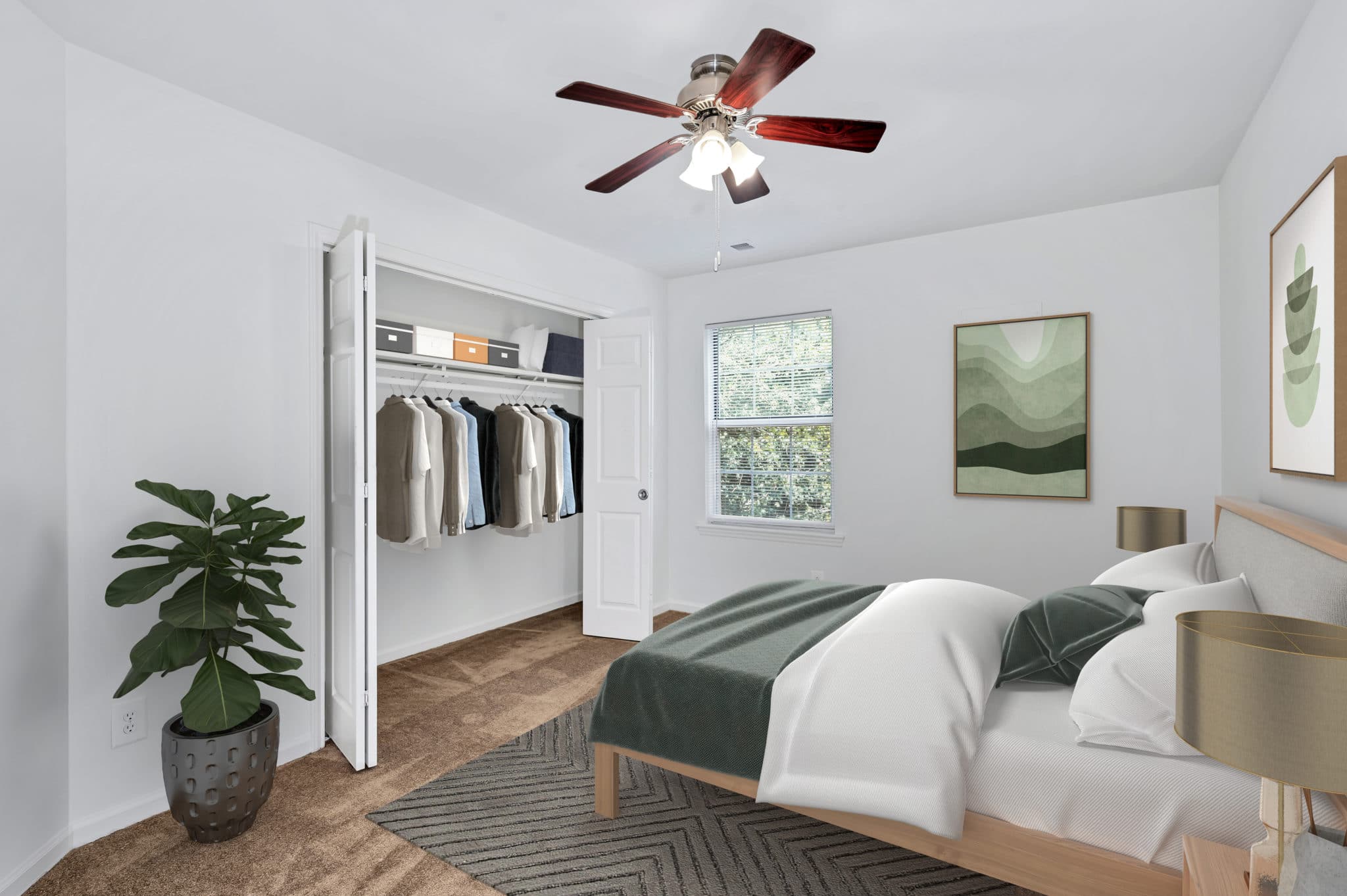 bedroom with closet | Spark Culpeper apartments