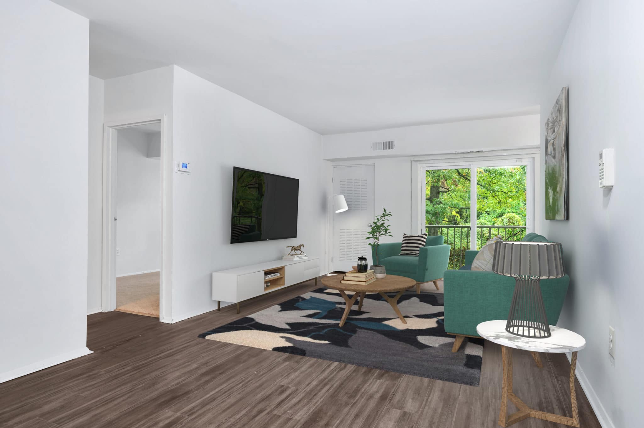 living room with balcony | Spark Oxon Hill Apartments