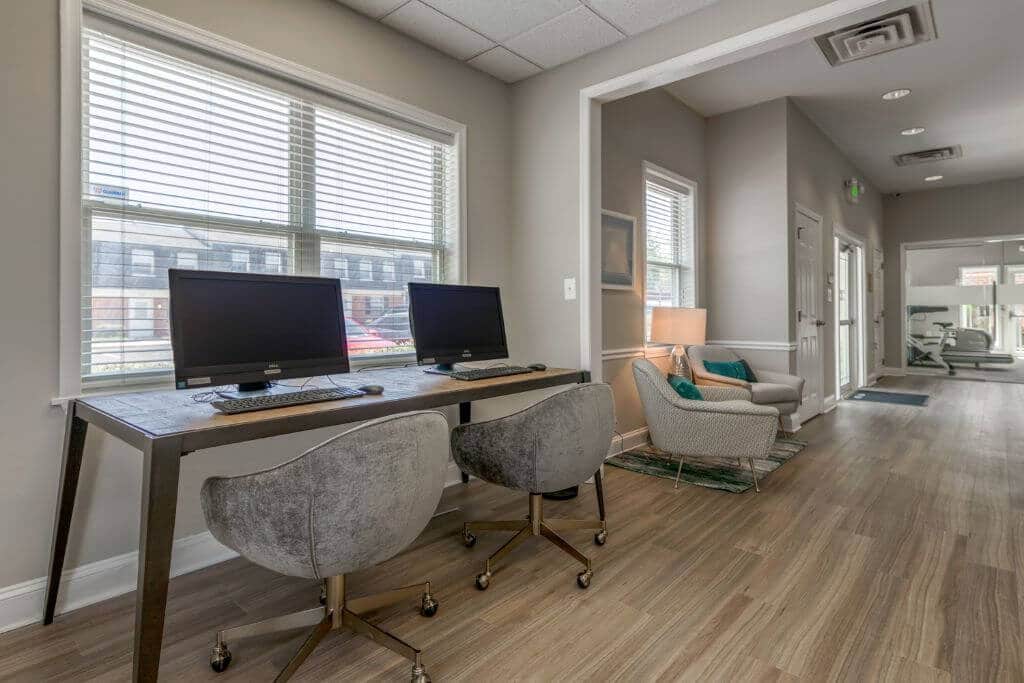 computer area for residents | Spark Waldorf Apartments